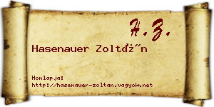 Hasenauer Zoltán névjegykártya